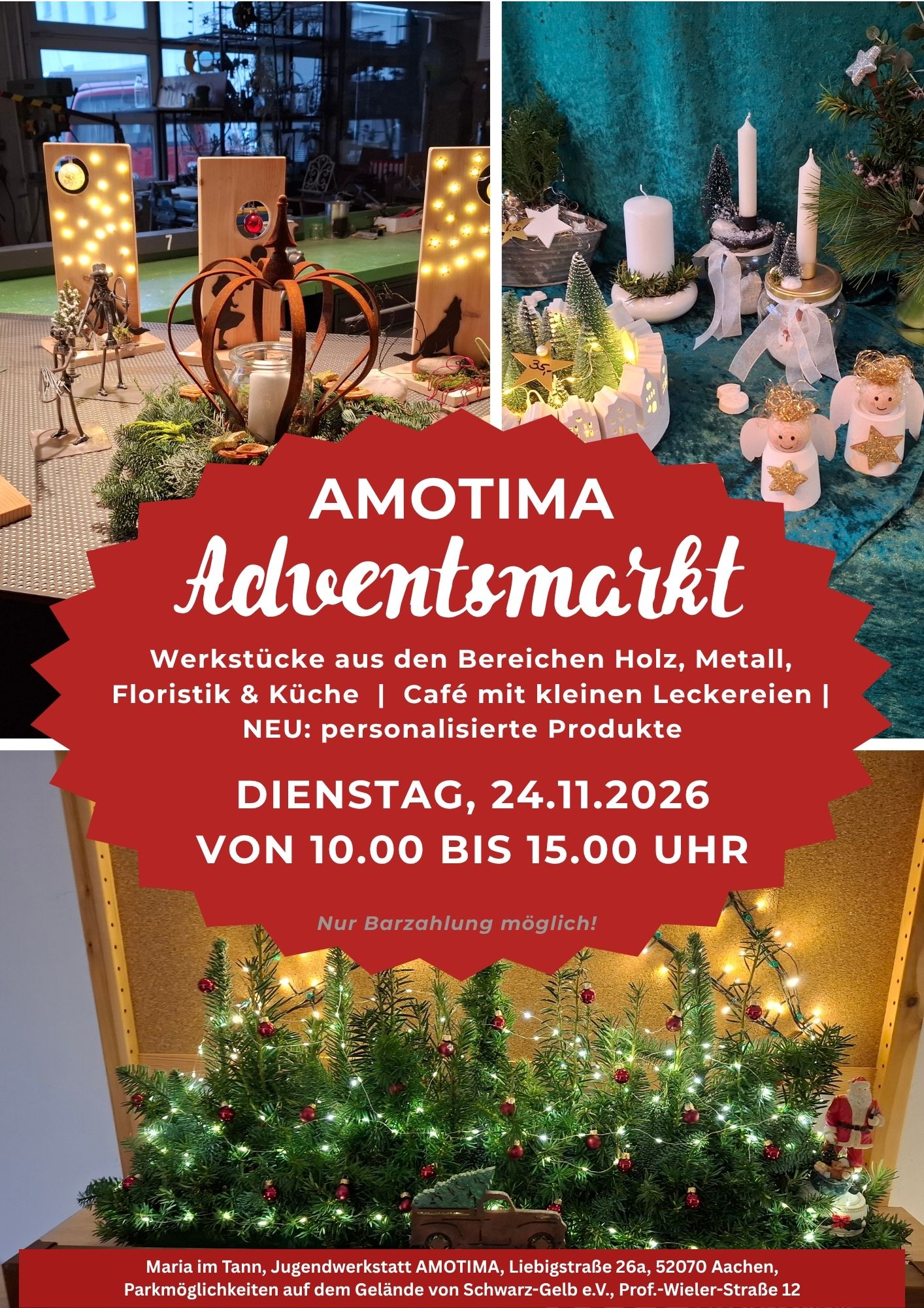 Einladung Adventsmarkt (c) Jugendwerkstatt Amotima, Maria im Tann